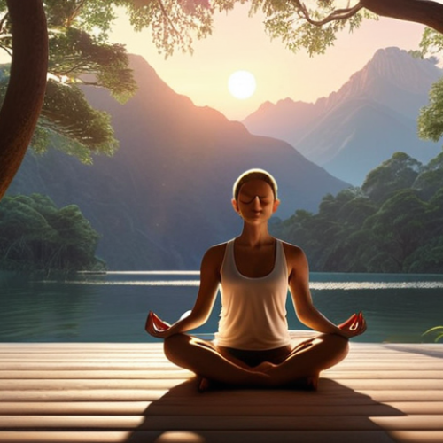 Home 14 **
Prompt: A person peacefully meditating, illuminated by the soft glow of a smartphone displaying a meditation app interface. Background depicts a serene natural scene, suggesting relaxation and mindfulness. Include Headspace, Calm, or Insight Timer logo subtly.
**