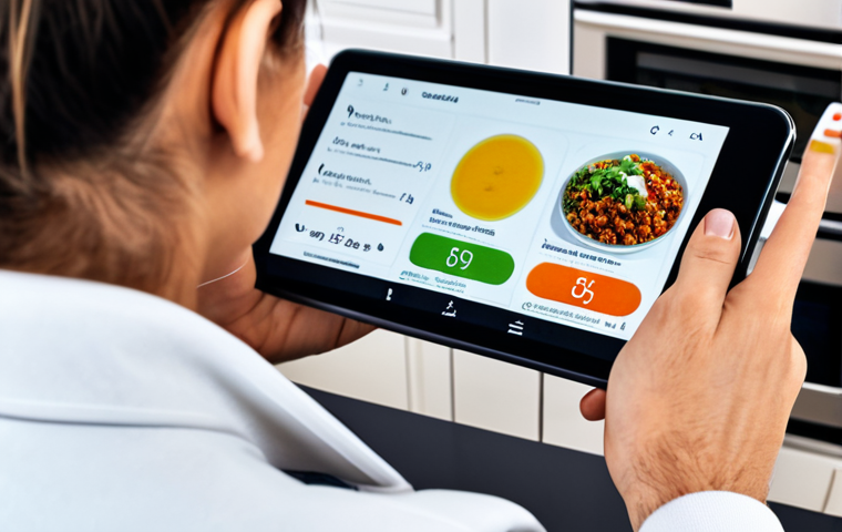 스마트 식기  건강한 식습관 형성을 위한 기술 - **

"A close-up shot of a smart frying pan cooking vegetables. The pan is on a modern induction stov...