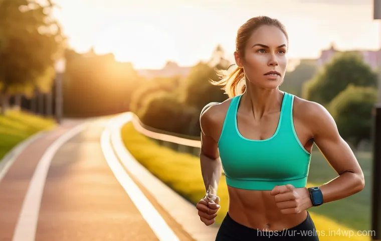 웨어러블 기기를 통한 운동 효과 분석 - **Prompt 1: Dynamic Data-Driven Workout**
    A healthy, athletic woman in her late 20s, wearing a m...
