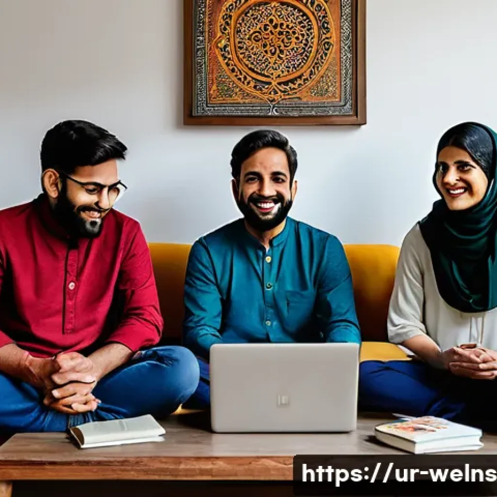 온라인 커뮤니티와 웰니스  집단의 힘 - A diverse group of Urdu-speaking adults engaging in a warm and supportive online mental health suppo...